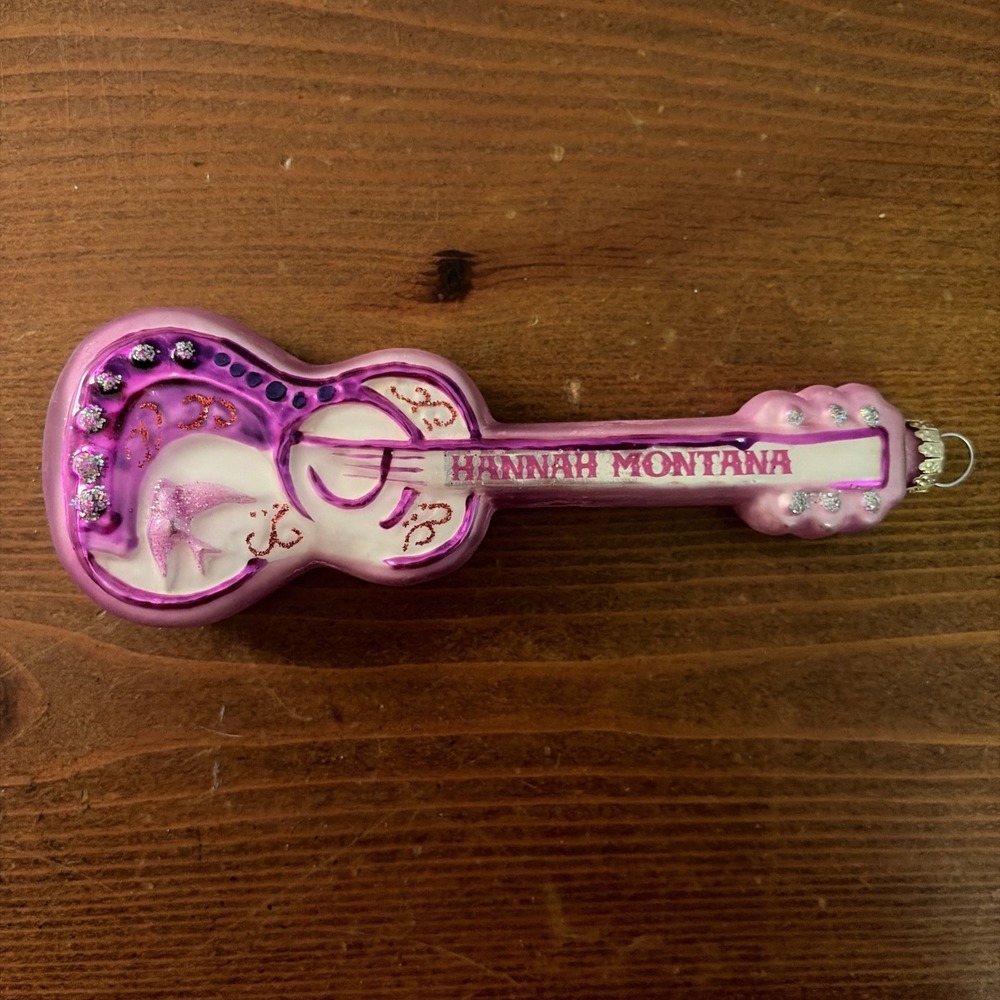 Disney Hannah Montana Pink Guitar Xmas‎ Ornament Miley Cyrus w/o Ribbon